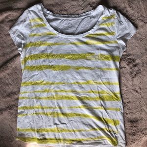 Lime Green and White Striped Top with Sequence